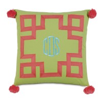 Eastern Accents Epic Splash Embroidered 3-Letter Monogram Throw Pillow HXF1614